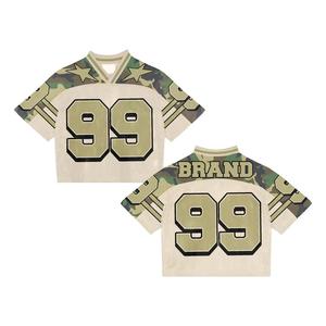 Camiseta de fútbol con estampado de sublimación de malla personalizada, camiseta de fútbol americano, diseño de camiseta para hombre, camiseta cuadrada de moda personalizada - Product Image 2