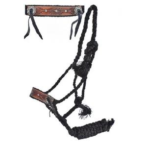 Bride de nez de cheval en cuir travaillé de qualité supérieure, motif floral, pour l'équitation, type de bride de tête - Product Image 1