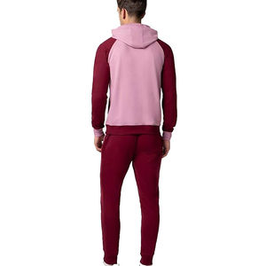 Sweat à capuche de sport pour hommes, survêtement d'entraînement en polaire technique, ensemble deux pièces à motif uni pour le jogging d'hiver - Product Image 2