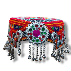 หมวกผ้าปักลายดอกไม้แบบดั้งเดิมของชาวปัชตุนอัฟกานิสถาน งานฝีมือประดับตกแต่งด้วยผ้าแบบดั้งเดิม - Product Image 2