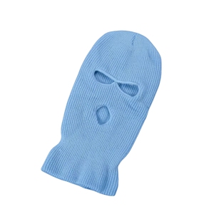 Masque de ski avec logo personnalisé Bonnet en tricot pour hommes Cagoule de couleur unie 3 trous Cagoule de ski - Product Image 6