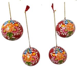 Kashmir Handmade Christmas <b>Tree</b> <b>Stand</b> Accessories Paper Mache Baubles and Ornaments - Product Image 1