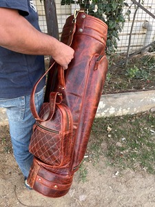 Sac de support de golf sur mesure en LGB-0009E équipement de golf personnalisé en cuir véritable de haute qualité - Product Image 2