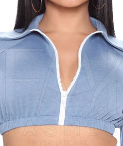 New Style Solid Color Casual Women Hoodies Short <b>Sets</b> Customize Design Wholesale 100% Cotton Windproof Breathable Two Piece <b>Set</b> - Product Image 3