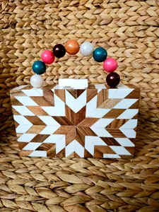 Bolso de noche de madera de resina personalizable, Cierre magnético, nuevo bolso de mano a la moda para bodas, eventos, bolso de fiesta único Natural - Product Image 3