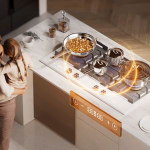 Table de cuisson encastrable exclusive transfrontalière 960 mm à quatre brûleurs au gaz liquéfié/gaz naturel avec minuterie pour usage domestique disponible - Product Image 4