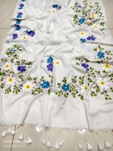 Exclusivo Sari de Algodón Mal Pintado a Mano, Tejido Ecológico de Secado Rápido, Ligero, con Estampado para Mujeres y Niñas, Vestido para Bodas - Product Image 2