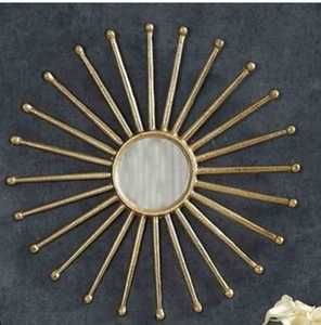 Marco de Espejo Decorativo para Pared, Acabado Dorado Antiguo, Forma Redonda, para Hoteles y Restaurantes de Lujo - Product Image 3