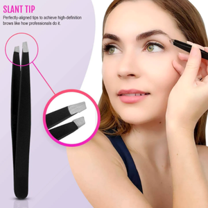 Custom Stainless Steel Eyebrow & <b>Eyelash</b> Tweezers Kit Tip <b>Brush</b> Eyebrow Scissors Set - Product Image 4