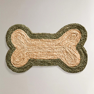 Alfombra moderna hecha a mano con hueso de yute para mascotas - Product Image 1