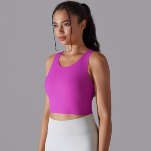 Camiseta sin mangas transpirable para mujer, tela cómoda, logotipo personalizado al por mayor, Camiseta deportiva de alto soporte a prueba de golpes, estilo Formal corto - Product Image 4