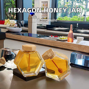 Tarro de Vidrio para Miel con Tapa de Madera y Cuchara, Capacidad de 0.5-1L, Ecológico, Multifuncional, Personalizable - Product Image 3