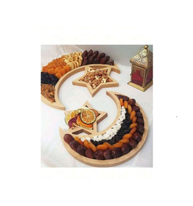Plateau de décoration en bois Lune et étoiles Plateau de table Ramadan Plateau de service alimentaire pour designs personnalisés vente à chaud - Product Image 1