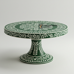 แท่นวางขนมแบบฝังกระดูกสีเขียวสดใสทำด้วยมือสำหรับทำเค้กและขนมอบ - Product Image 1