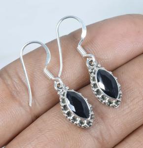Pendientes de Ónice Negro Hechos a Mano al por Mayor, Pendientes de Plata de Ley con Piedras Preciosas, Joyería de Moda para Fiestas - Product Image 2