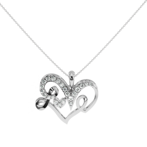 Pendentif en diamant de luxe en forme de cœur de 0,24 carat en or, couleur EF - clarté VS - Product Image 3