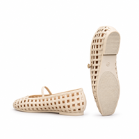 Sandales plates en plastique à bout carré style Jelly; Escarpins tendance à enfiler avec boucle; Sandales décontractées polyvalentes ajourées à bride unique pour l'été