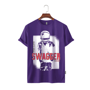 Camiseta de Hombre 2026 con Cuello Redondo, Color Sólido, Manga Corta, Corte Regular, 100% Algodón, Tejido de Punto, Logotipo Personalizado Impreso en Serigrafía en la Parte Delantera, Premium - Product Image 2