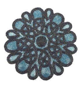 Napperon rond fait main, perlé, vintage, durable, écologique, pour mariage et usage domestique, vente en gros - Product Image 6