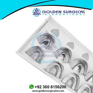 Bandejas de Impresión Dentales Perforadas, Bordes Rígidos Soldados |   Juego de Bandejas de Impresión Dental Autoclavables para Prótesis Dentales - Product Image 4