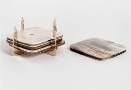 Posavasos de diseñador de tendencia hechos por Buffalo Horn Utensilios de cocina de alta calidad Posavasos de cuerno Alfombrillas Almohadillas Posavasos de cuerno natural de mesa - Product Image 2