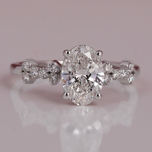 Lab Grown Oval Cut Diamond Ring 18KT <b>Solid</b> Gold Her Gift with IGI Certificate Gold Plated Lab Grown Engagement Ring - Product Image 2