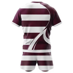 Uniforme de rugby élégant pour hommes, couleurs personnalisées disponibles, maillot à manches courtes et short, ajustement parfait pour les entraînements et les compétitions d'équipe - Product Image 2