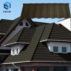 Harga Murah Atap Galvanis Bergelombang Lembar Shingles Batu Warna-warni Dilapisi Logam Atap Ubin Klasik - Product Image 3