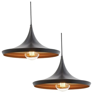 Lámpara colgante de metal para decoración para sala de estar, accesorio de luz colgante con forma antigua de metal de cobre, acabado con recubrimiento de polvo blanco en el interior - Product Image 2