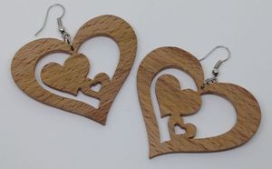 Superventas creativo Arco Iris amistad gesto pendientes de madera Retro divertido tipo Bekind moda gente pendientes SCI Accesorios - Product Image 6