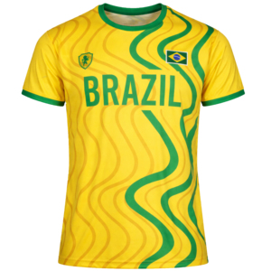 T-shirts de football unisexes Brésil à séchage rapide, 100 % polyester, anti-odeur, coupe classique, col rond, manches courtes, été - Product Image 3