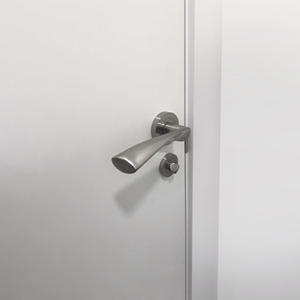 Set di 5 serrature per porte interne in nichel satinato con diametro 35 mm Zamak con rosetta rotonda - Product Image 2