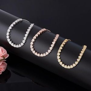 Bracelet Cœur Double Couche Luxe Plaqué Or 18K, Bracelet Tennis Sertie de Pierres pour Femme, Bijou Tendance, Cadeau, Vente en Gros, OEM - Product Image 2