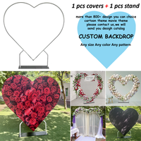 Support de toile de fond en forme de cœur en tube d'aluminium de 6,5 pieds pour décoration de scène de mariage ou d'anniversaire