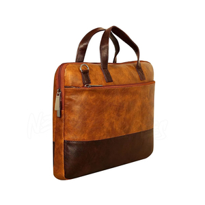 <b>Leather</b> Laptop <b>Briefcase</b> Classic Handle Zipper Closure Durable for Daily Commute - Product Image 2