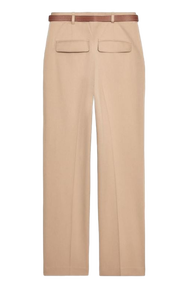 Meilleures ventes Pantalon droit beige en coton pour femme, bas décontracté et chic pour vêtements de sport, disponible à un prix abordable - Product Image 4
