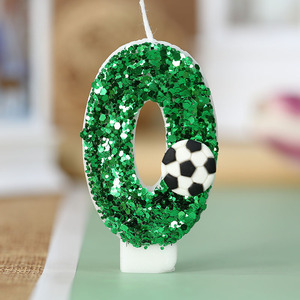 Fun Glitter Soccer Birthday Candles <b>Paraffin</b> Wax Cupcake Cake Topper with Numbers for Cake Decorations - Product Image 1