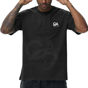 Camiseta de algodón lavado extragrande para hombre, estilo casual, de peso pesado - Product Image 5