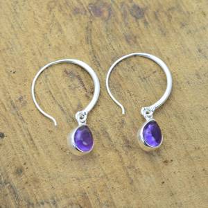 Boucles d'oreilles pendantes en améthyste en forme de poire, en argent sterling 925 plaqué or, bijoux fantaisie faits à la main avec pierres précieuses, cadeau d'anniversaire pour femme - Product Image 6