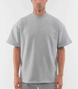 เสื้อยืดผ้าฝ้าย100% น้ำหนักมากสำหรับผู้ชายเสื้อยืดโอเวอร์ไซซ์ทรงหลวมหนา - Product Image 1