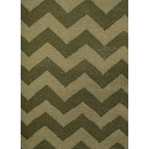 Tapis en laine tissée plate Indusbar vert, motif chevron abstrait, en jute, pour la maison, le salon, le couloir, décoration rectangulaire - Modèle Dwrm-151 - Product Image 3