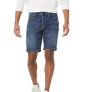 กางเกงยีนส์ขาสั้นผู้ชายดีไซน์ใหม่ล่าสุด สไตล์ลำลอง ทรงตรง เอวกลาง ระบายอากาศ แห้งเร็ว รับผลิตตามแบบ OEM ขนาดตามสั่ง ราคาถูก - Product Image 2