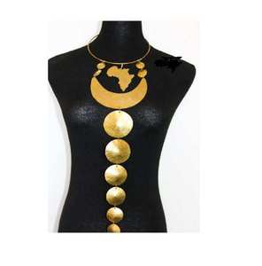 Collier en laiton plaqué or personnalisé de style moderne sculpté, fait main, respectueux de l'environnement, de la marque Factory Outlet - Product Image 2