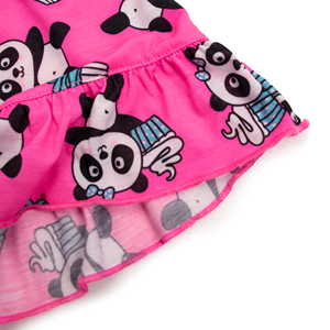 Chemise de nuit d'été pour filles ignifuge, imprimé panda, manches courtes à volants, vêtements de nuit OEM Cambodge, tissu doux et respirant - Product Image 6