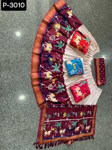 Indian Traditional Wear Dall Satin Lehenga with Digital Print Full Stitched and <b>Mirror</b> Lass Border Lehenga Choli with Dupatta - Product Image 5