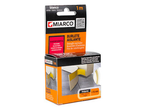 Guarnizione flessibile per porta in PVC espanso bianco 1m (Miarco 10745) - Product Image 1