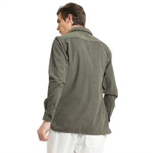 Chemise en velours côtelé d'inspiration vintage pour hommes, design rétro avec coupe moderne, idéale pour les tenues décontractées ou décontractées. - Product Image 2