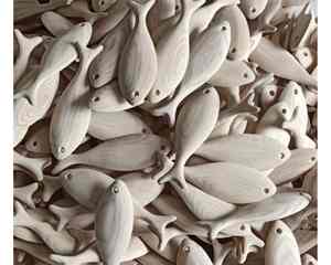 Colgante de pared de peces de madera náutica con acabado pintado peces de madera decorativos para casas villas de playa y ventas de exportación - Product Image 5