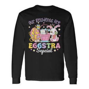 T-shirt promotionnel à manches longues pour la maison de retraite Residents Eggstra Special Nursing Home, thème Pâques Lapin - Product Image 1