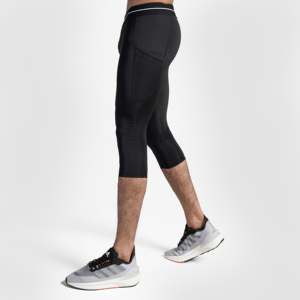 กางเกง GA Compression 3/4 สีดำพร้อมโลโก้ที่เอว - Product Image 3